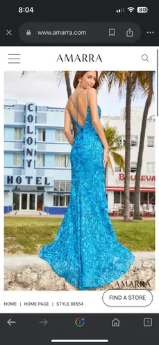 Amarra Prom Dress Blue Size 10