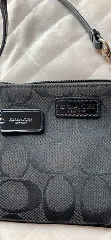 Coach Long Zip Monogrammed Wristlet