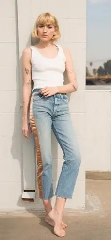 💕AMO💕 The Ribbon Loverboy Jean Indigo Adobe Ribbon 32 100% Cotton Button Fly Blue