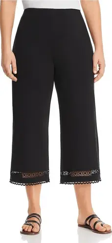 Lysse NWT Plus Raya Womens Lace Trim High Rise Cropped Pants In Black Size 2X