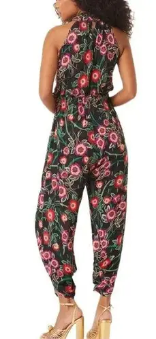 MISA Los Angeles NEW MISA Halter Kora Floral Jumpsuit with Pockets Black Size M
