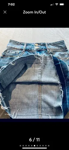 c'est toi Distressed Denim Mini Skirt