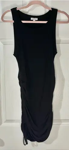 Mittoshop Black ribbed sleeveless cinched bodycon dress