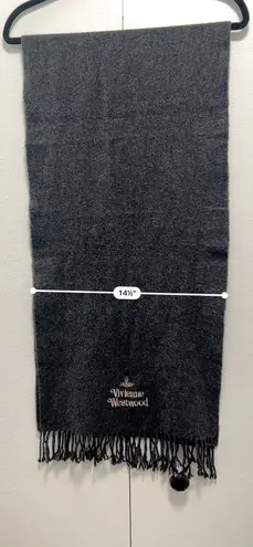 Vivienne Westwood gray wool scarf orb