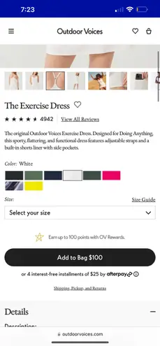 Outdoor Voices Exercise Dress