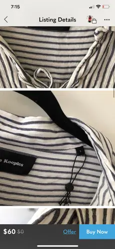 The Kooples Striped Lace Up Blouse
