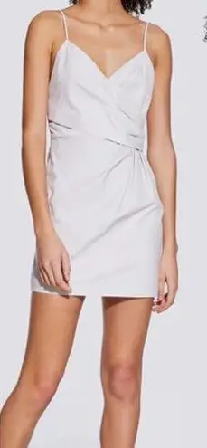 IRO NWT Zeta Sleeveless Thin Straps Leather Mini Dress Off-White Women 34 / US 2