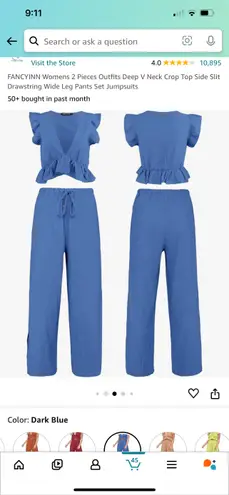 Viral Amazon Two Piece Jumpsuit Blue Size L