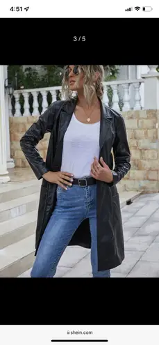 SheIn Black Faux Leather Jacket
