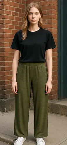 All In Motion Wide Leg Pull-On Pants Athleisure Minimalist Stretchy Women's L