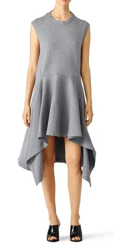 Marni Gray Tunic Dress Wool Sideswept Hem Symmetrical Minimalist IT 42/US 6 Silver