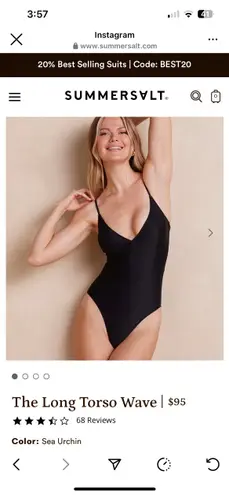 Summersalt Wave - Sea urchin black - Long torso Sz 10 NWT