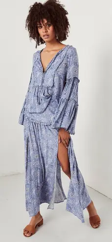 Spell & The Gypsy Collective Spell & The Gypsy Celestial Legs 11 Skirt Maxi Thigh High Slits Blue Sz XL - Image 1