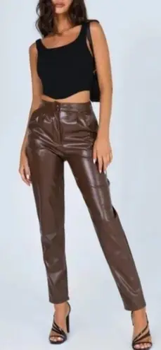 Princess Polly Brown Leather Pants