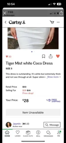 Tiger Mist Tiger Most White Coco Dress 