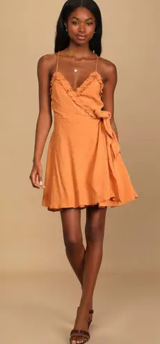 Lulus Orange Wrap Dress