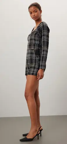 Slate + Willow Sz XXL Black Silver Gold Tweed Long Sleeve Sweetheart Romper