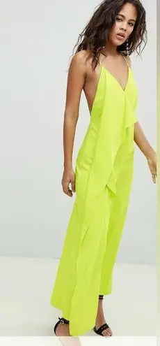 ASOS  2 Tall Minimal Jumpsuit Neon Green Strappy One Piece