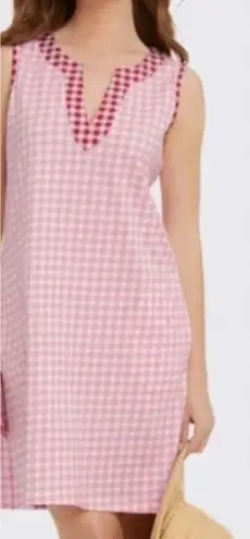 Draper James x Lands End Gingham Sleeveless Swim Coverup Dress Pink Size Small