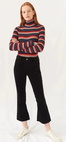 M.i.h Jeans Marty Black Velvet Jeans Cropped Flare Size 27