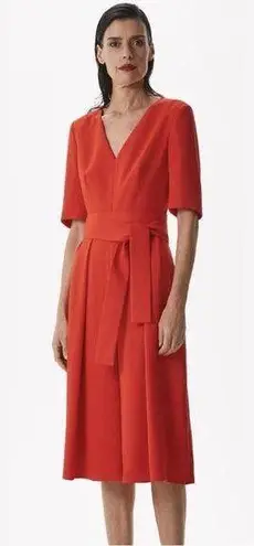 Adolfo Dominguez Red Short Sleeve V-Neck Cropped Jumpsuit