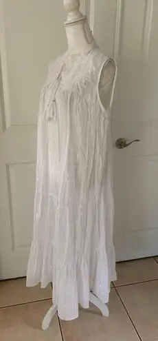 True Destination Resort Wear Tiered Embroidered Midi Dress