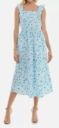 Draper James Square Neck Ruffle Strap Midi Dress