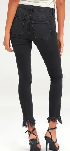 Free People Great Heights Frayed Skinny Black Denim