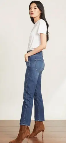 Veronica Beard Ryleigh Slim Straight High Rise Jean in Laguna Wash