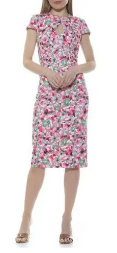 Alexia Admor Floral Multicolor Keyhole Neckline Sheath Dress