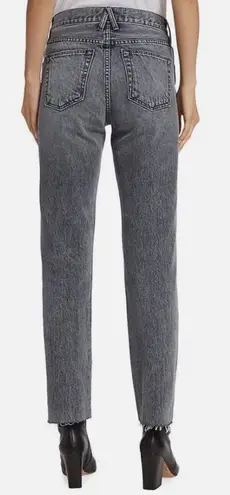 SLVRLAKE Hero Jeans Size 25 Midnight Rider NEW Distress High Rise Fray Straight Black