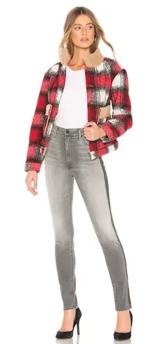 MOTHER Denim Mother Grey The Swooner Supermoon Stripe Jeans