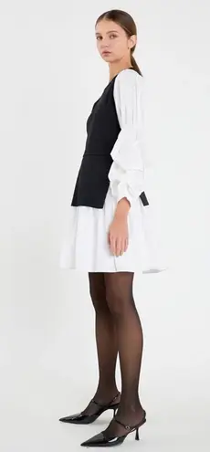 English Factory -MIXED MEDIA POPLIN MINI DRESS