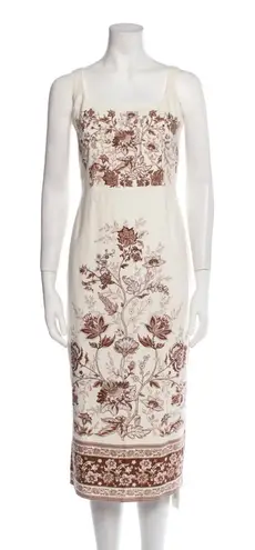 Christian LaCroix Floral Linen Midi Dress