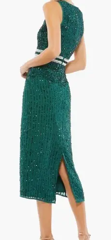 Mac Duggal NWOT Sleeveless High Neck Midi Sheath Dress NEW Size 6 deep emerald