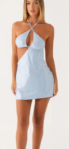 Peppermayo Exclusive Whiplash Sequin Mini Dress Blue Size 2