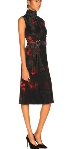 Altuzarra NWT Indira Velvet Dress in Electric Orange 46 XL