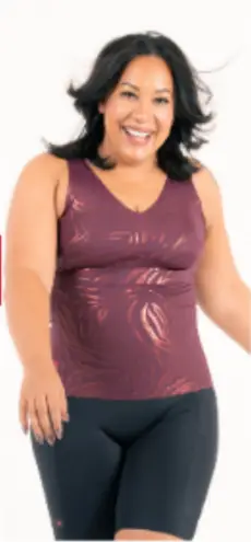 Ruby Ribbon Gilded Tiger V Neck Tank Style 2025 Cherry Lacquer Sz 32 Purple