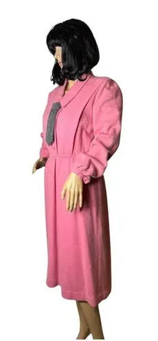 Vintage Retro 40's Pink Angora dress removable gray tie Merry Devil size Medium