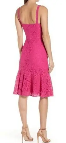 Chelsea28 NWT Nordstrom Lace Flounce Hem Midi Dress Magenta Pink Size 2 NEW