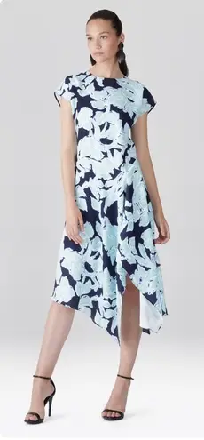 Natori Shibori Floral - Fluid Crepe Drape Dress