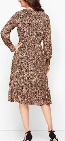 Talbots  soft leopard printed fit & flare dress women’s size 4