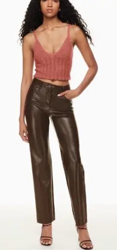 Wilfred Aritzia The Melina Faux Leather Pants Women’s 2 Chocolate Brown Straight