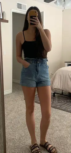 Signature 8  Paperbag Denim Shorts - Image 1