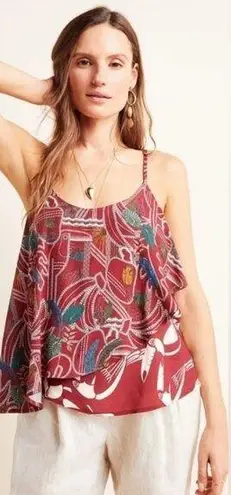 Farm Rio Anthropologie Women's Benita Cami Blouse Size S Toucans & Palm Pattern