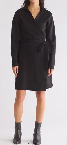 Frank & Eileen Willa Triple Fleece Wrap Dress Black Size Medium