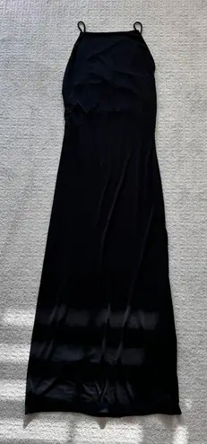 Pretty Little Thing  Black Strappy Back Detail Chiffon Maxi Dress