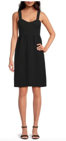 Nation Ltd Harmony Dress Smocked Mini Sleeveless Pima Cotton Black Size Medium