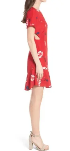 Socialite  Floral Print Fit & Flare Cutout Dress New XS