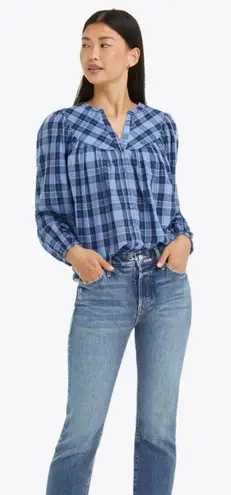 Draper James  Button-Front Top in Midnight Plaid Size XS - Image 1